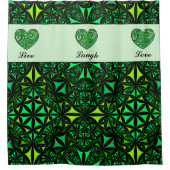 緑のフラクタル浴室シャワーカーテン シャワーカーテン (正面)