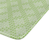 緑のフラットドットと楕円パターン カッティングボード (角)