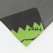 緑のフランケンシュタインの頭部パターンハロウィン フリースブランケット (角)