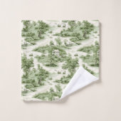 緑のフランスの田舎 バスタオルセット (ウォッシュタオル)