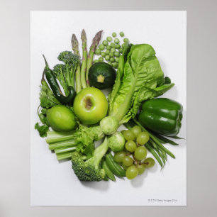 緑のフルーツ及び野菜の選択 ポスター