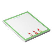 緑のフレームがシンプルな3人の小人 ノートパッド (アングル)