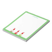 緑のフレームがシンプルな3人の小人 ノートパッド (回転)