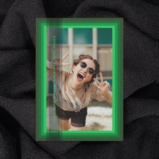 緑のフレームのホリデーカード シーズンカード