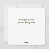 緑のフレームの松ぼっくり - フラットなホリデーカード シーズンカード (裏面)