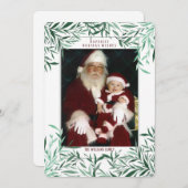 緑のフレームフォトカード 招待状 (正面/裏面)