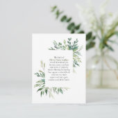 緑のフレーム葬儀スクリプトありがとうノートカード サンキューカード (スタンド正面)