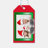 緑のフレーム(写真と文字) ギフトタグ (正面)