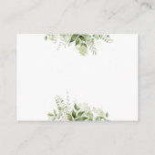 緑のフローラおむつラッフルベビーシャワー エンクロージャーカード (裏面)