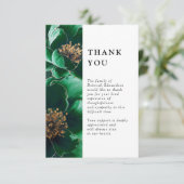 緑のフローラお祝いの生活葬儀の写真 サンキューカード (スタンド正面)