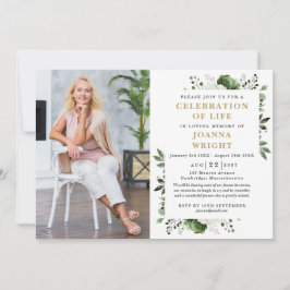 緑のフローラお祝いの生活葬儀の写真 招待状