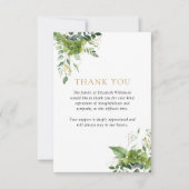 緑のフローラお祝いの生活葬儀写真 サンキューカード (正面)