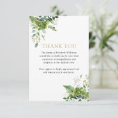 緑のフローラお祝いの生活葬儀写真 サンキューカード (スタンド正面)