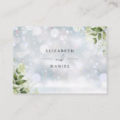 緑のフローラが冬の結婚式を望む エンクロージャーカード (裏面)