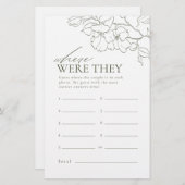 緑のフローラどこ彼らはブライダルシャワーゲーム (正面/裏面)