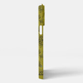 緑のフローラのシームレスなパタパーソナライズされたーン名 iPhoneケース (右側面)