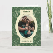 緑のフローラのドードルの家族写真 シーズンカード (正面)