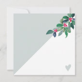 緑のフローラの冬の正方形のギフト証明書のロゴ (裏面)