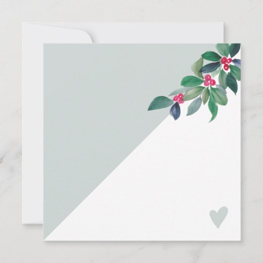 緑のフローラの冬の正方形のギフト証明書のロゴ (裏面)