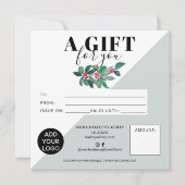 緑のフローラの冬の正方形のギフト証明書のロゴ (正面)