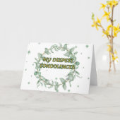 緑のフローラの哀悼 カード (黄色い花)