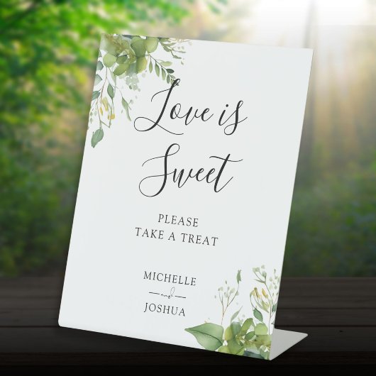 緑のフローラの愛は甘い好意 台座サイン