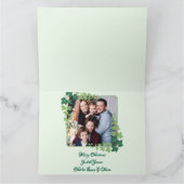 緑のフローラの楽しい写真クリスマス カード (内部)