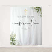 緑のフローラの確認写真の背景 タペストリー (正面)