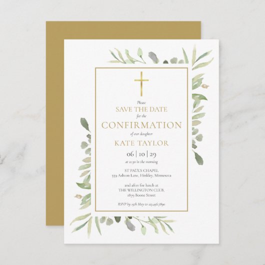 緑のフローラの確認日付の保存 案内ポストカード (正面/裏面)