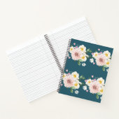 緑のフローラの花のスパイラルノート ノートブック (内部)