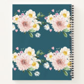 緑のフローラの花のスパイラルノート ノートブック (裏面)