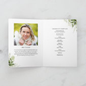 緑のフローラの葬儀の順序を折り畳んだ プログラム (内部)