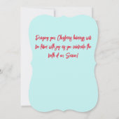 緑のフローラの赤カップクリスマスウォーター色 カード (裏面)