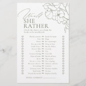 緑のフローラは彼女はむしろブライダルシャワーゲーム (正面)