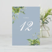 緑のフローラほこりっぽい青い表の番号 サンキューカード (スタンド正面)