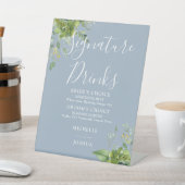 緑のフローラほこりっぽい青のシグネチャードリンク 台座サイン (インサイチュ)