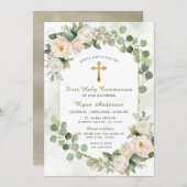 緑のフローラを最初の聖餐式に 招待状 (正面/裏面)