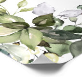 緑のフローラウェルカムベビーシャワーサイン ポスター (角)