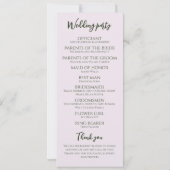 緑のフローラエレガシンプルントウェディングプログラム (裏面)