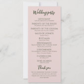 緑のフローラエレガシンプルントウェディングプログラム (裏面)