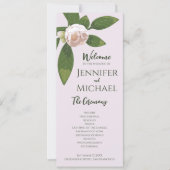 緑のフローラエレガシンプルントウェディングプログラム (正面)