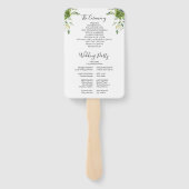 緑のフローラエレガントモダン結婚式 プログラム ハンドファン (裏面)