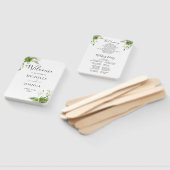 緑のフローラエレガントモダン結婚式 プログラム ハンドファン (組立なし)