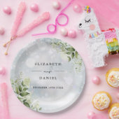 緑のフローラエレガント冬の結婚式 ペーパープレート (パーティー)