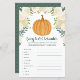 緑のフローラカボチャ秋単語スクランブルゲーム