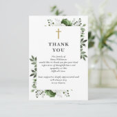緑のフローラクリスチャンの生活葬儀お祝い サンキューカード (スタンド正面)
