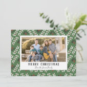 緑のフローラクリスマスフォトカード シーズンカード (スタンド正面)