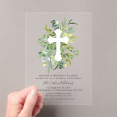 緑のフローラクロスカプテスマ アクリル招待状 (インサイチュ (ポータブル))