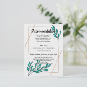 緑のフローラゴールドフォイルズレッジアコモデーションカード 案内ポストカード (スタンド正面)