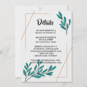 緑のフローラゴールドフォイル葉エンクロージャ 招待状 (正面)